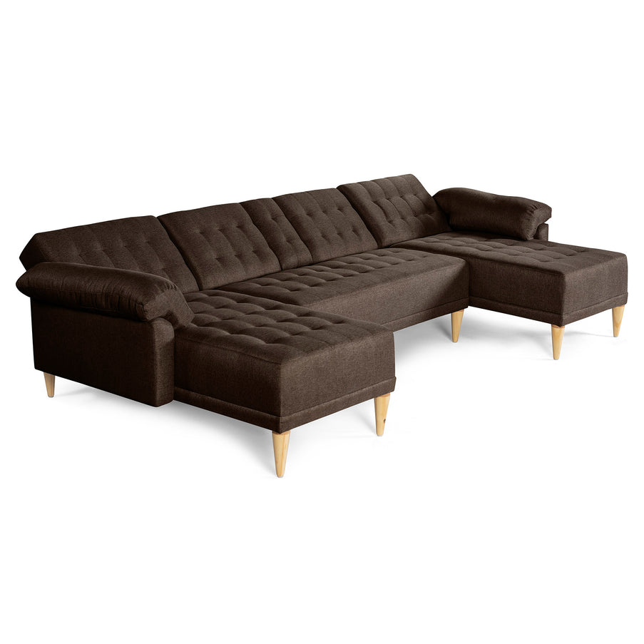 Sala Modular Doble Chaise Barker Color Chocolate