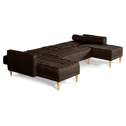 Sala Modular Doble Chaise Brandon Chocolate