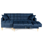 Sala Modular Doble Chaise Travis Color Azul