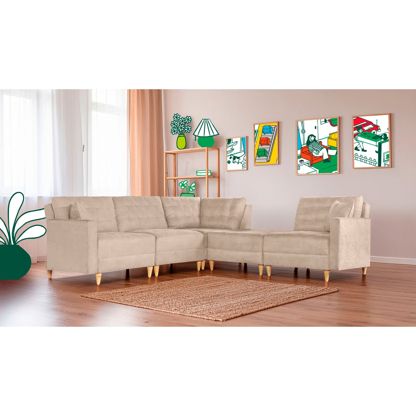 Sala Modular Godric de 5 modulos Color Arena