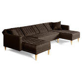 Sala Modular Doble Chaise Marietta Color Chocolate