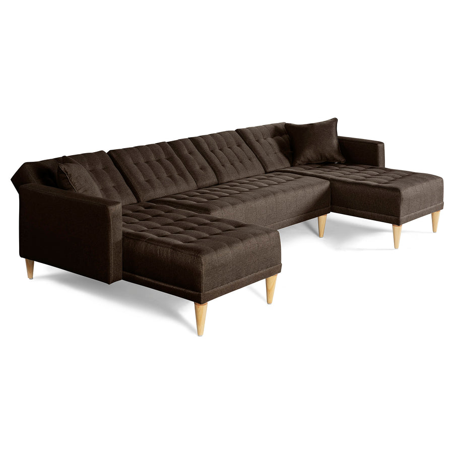 Sala Modular Doble Chaise Marietta Color Chocolate