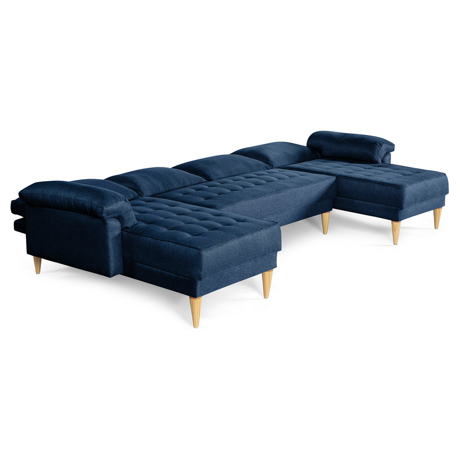 Sala Modular Doble Chaise Salazar Color Azul