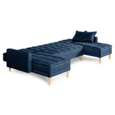 Sala Modular Doble Chaise Travis Color Azul
