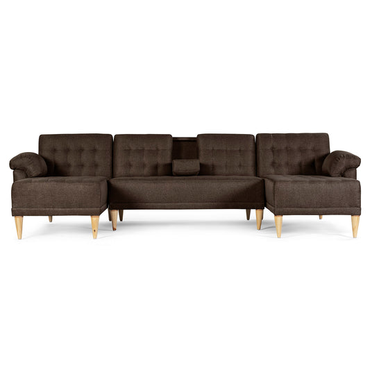 Sala Modular Doble Chaise Barker Color Chocolate