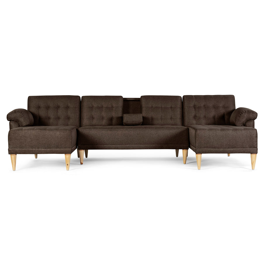 Sala Modular Doble Chaise Barker Color Chocolate