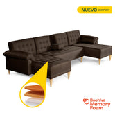 Sala Modular Doble Chaise Barker Color Chocolate