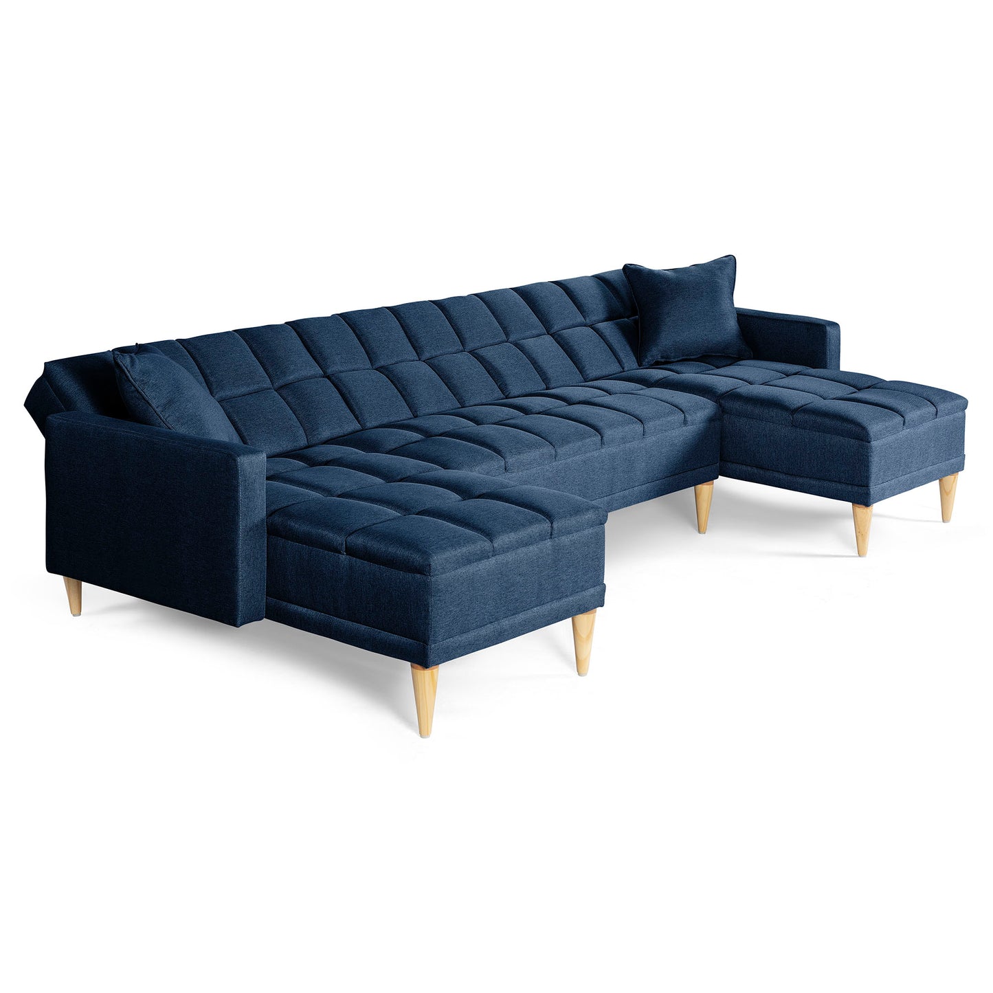 Sala Modular Doble Chaise Travis Color Azul