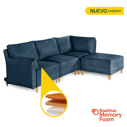 Sala modular Everyn 4 modulos Color Azul