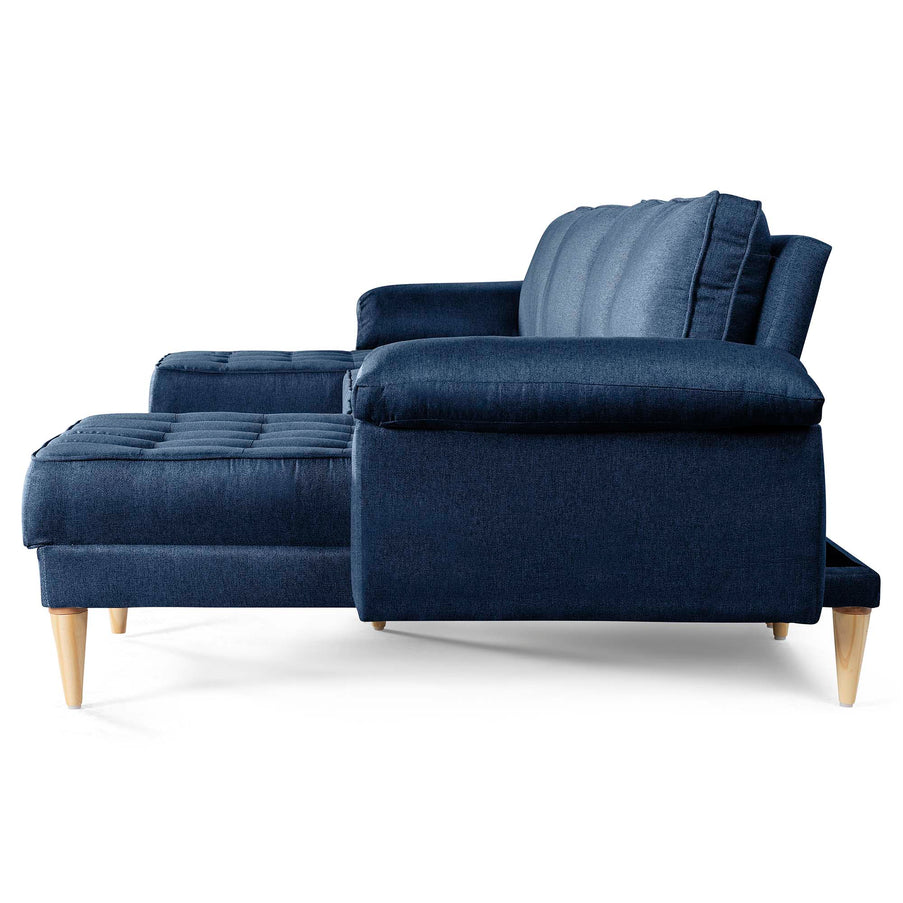 Sala Modular Doble Chaise Salazar Color Azul