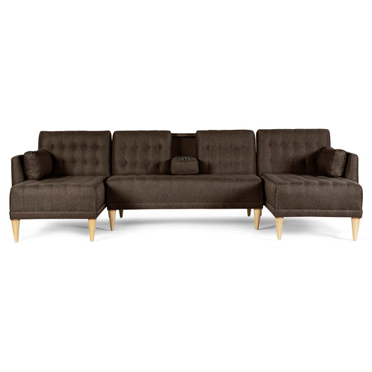 Sala Modular Doble Chaise Boyd Color Chocolate