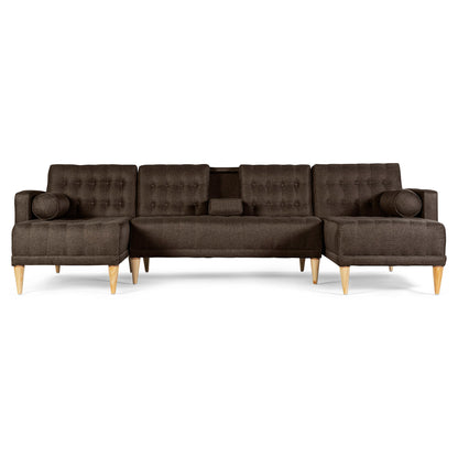 Sala Modular Doble Chaise Brandon Chocolate