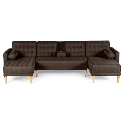 Sala Modular Doble Chaise Brandon Chocolate