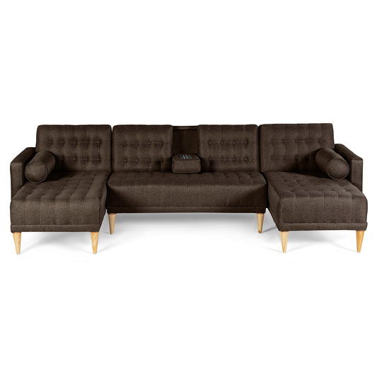 Sala Modular Doble Chaise Brandon Chocolate