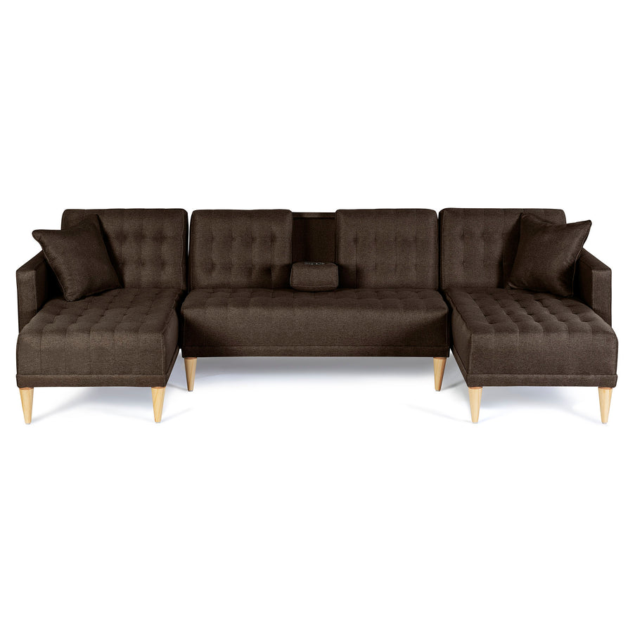 Sala Modular Doble Chaise Marietta Color Chocolate