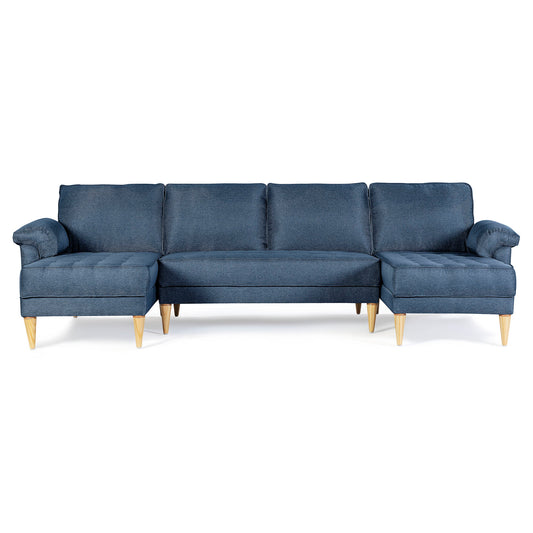 Sala Modular Doble Chaise Salazar Color Azul