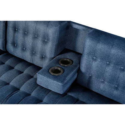 Sala Modular Doble Chaise Brandon Azul