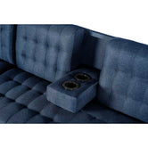Sala Modular Doble Chaise Marietta Color Azul