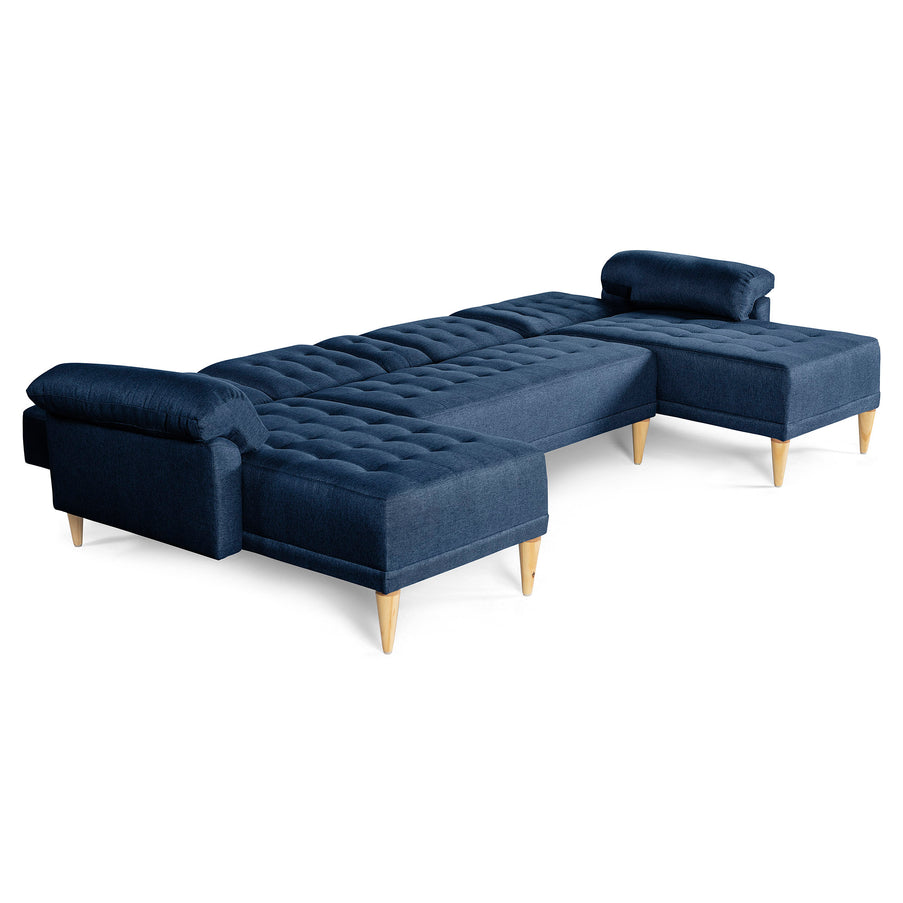 Sala Modular Doble Chaise Barker Color Azul