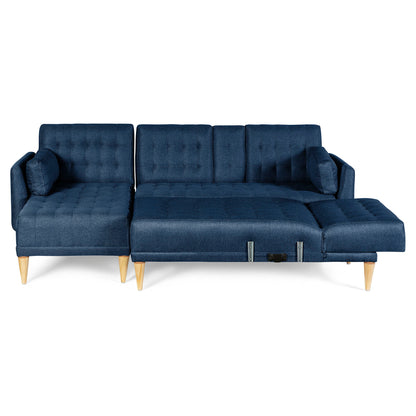 Sala Modular Doble Chaise Boyd Color Azul