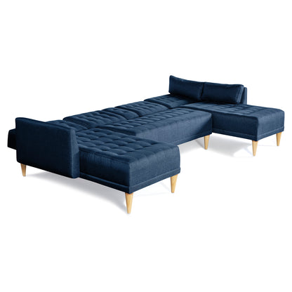 Sala Modular Doble Chaise Boyd Color Azul