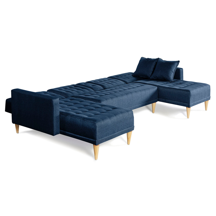 Sala Modular Doble Chaise Marietta Color Azul