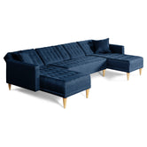 Sala Modular Doble Chaise Marietta Color Azul
