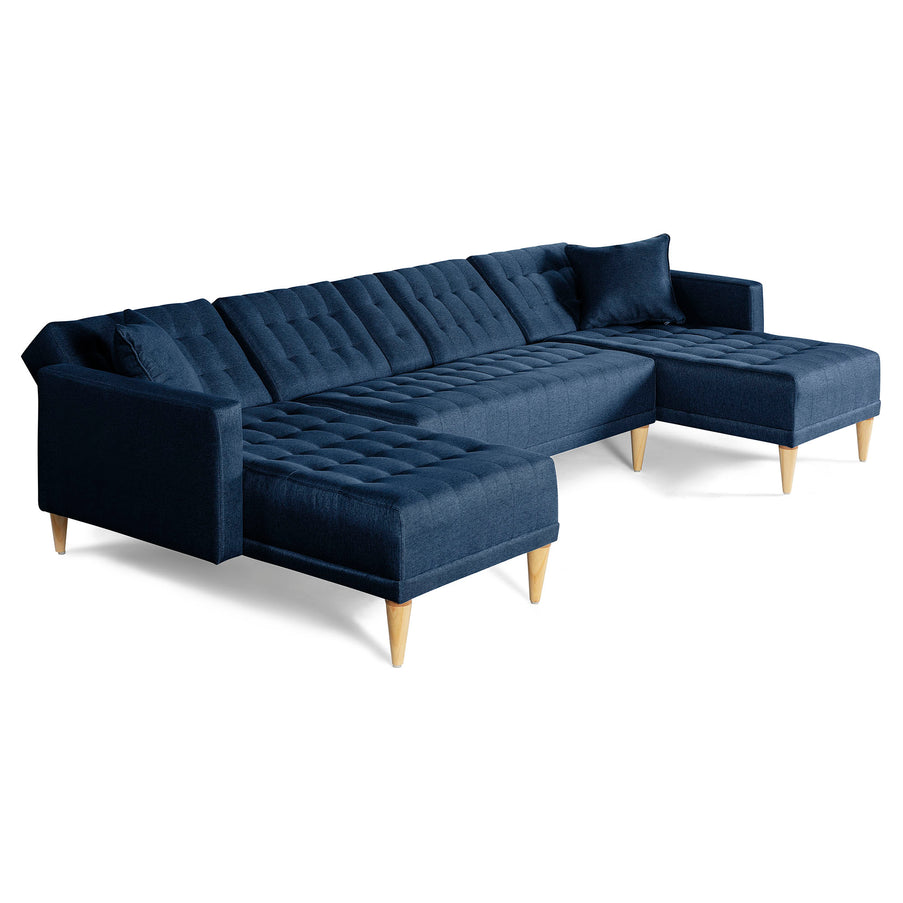 Sala Modular Doble Chaise Marietta Color Azul