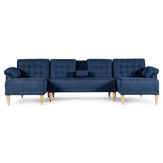 Sala Modular Doble Chaise Barker Color Azul