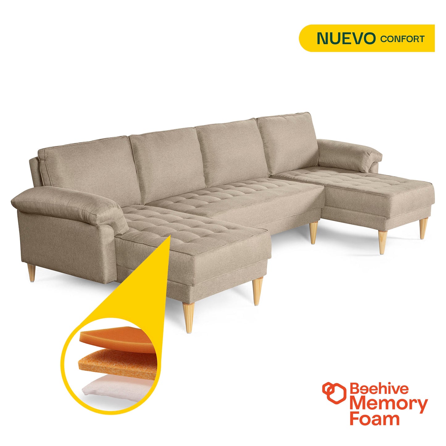 Sala Modular Doble Chaise Salazar Color Arena