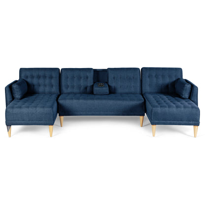 Sala Modular Doble Chaise Boyd Color Azul