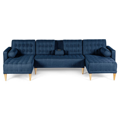 Sala Modular Doble Chaise Brandon Azul