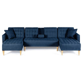 Sala Modular Doble Chaise Marietta Color Azul