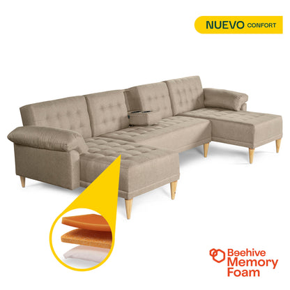 Sala Modular Doble Chaise Barker Color Arena