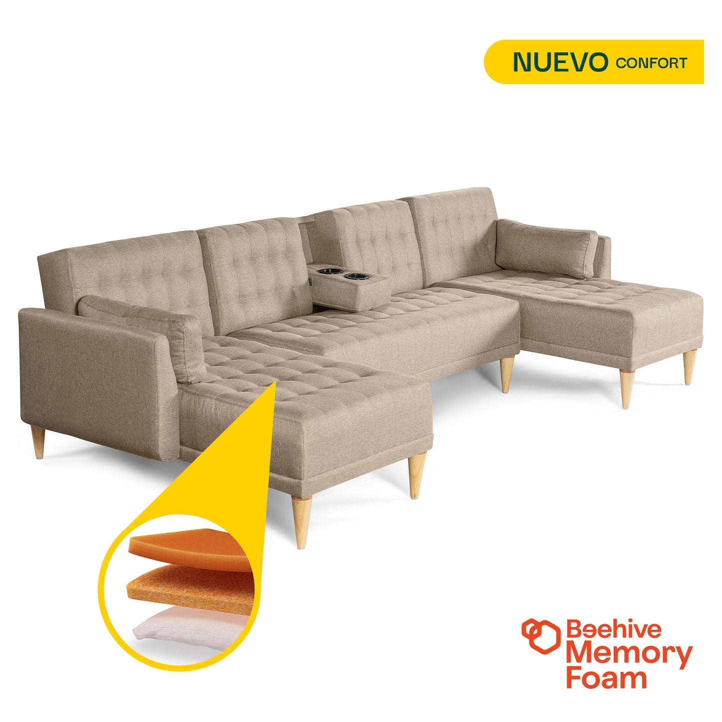 Sala Modular Doble Chaise Boyd Color Arena