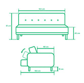 Sofá Cama Queen Azul Makora Essentials de Lino Con Portavasos