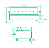 Sofá Cama Tammy Gris Claro Makora Essentials de Lino Con Portavasos