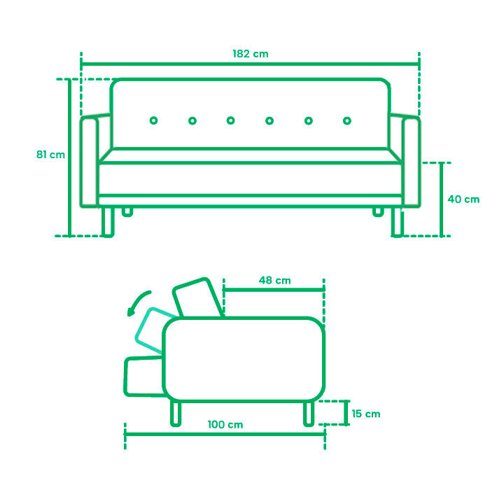 Sofá Cama Tammy Gris Claro Makora Essentials de Lino Con Portavasos