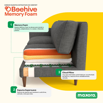 Sofa Cama + Taburete Calatrava Color Grey