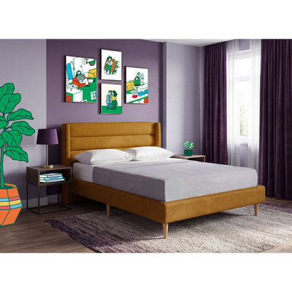 Base de Cama Matrimonial Aroli Mostaza