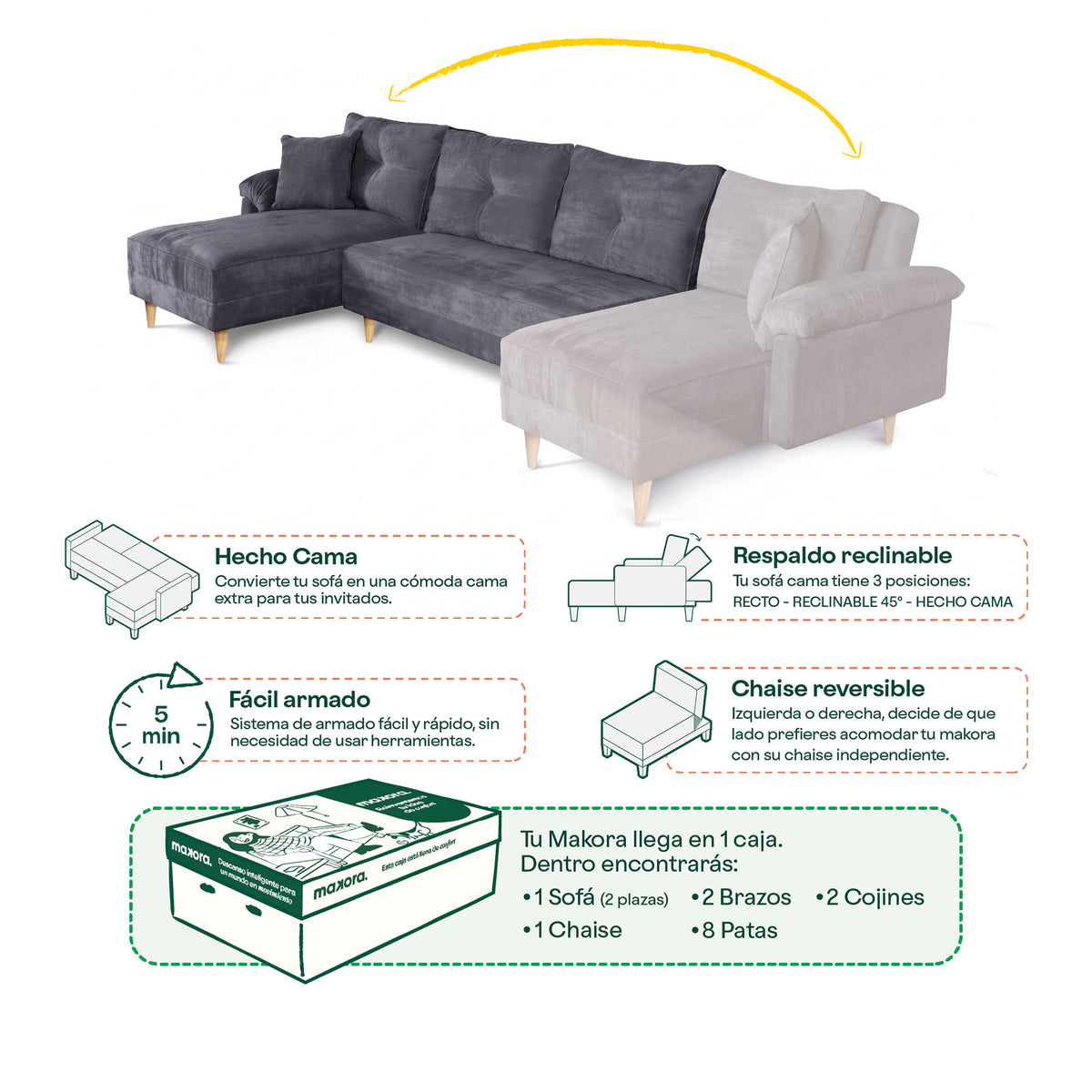 Sala Modular Aventus Color Gris Oxford