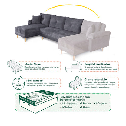 Sala Modular Aventus Color Gris Oxford