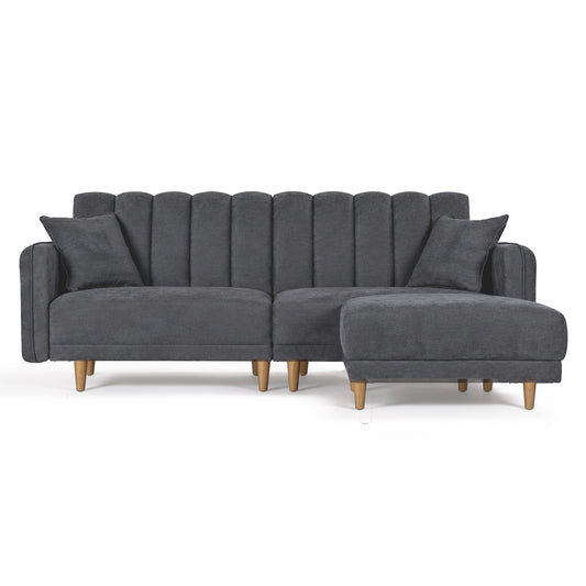 Sofá Cama + Taburete Avocata Gris Oxford