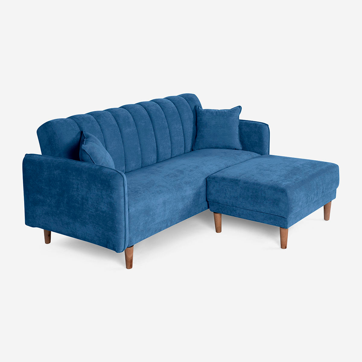 Sofá Cama + Taburete Avocata Color Azul
