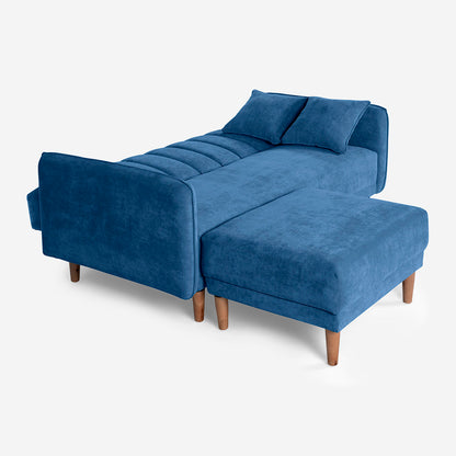 Sofá Cama + Taburete Avocata Color Azul