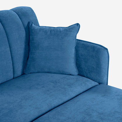 Sofá Cama + Taburete Avocata Color Azul