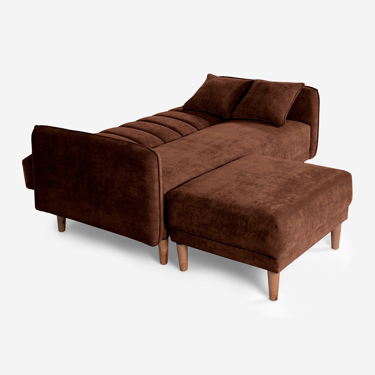 Sofá Cama + Taburete Avocata Color Chocolate