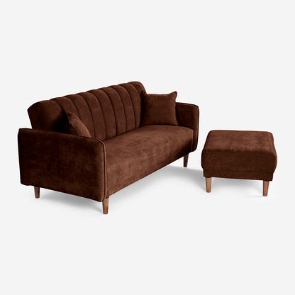 Sofá Cama + Taburete Avocata Color Chocolate
