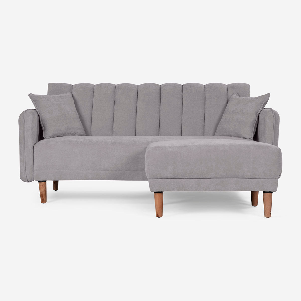Sofá Cama + Taburete Avocata Color Gris Claro