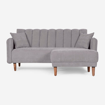 Sofá Cama + Taburete Avocata Color Gris Claro